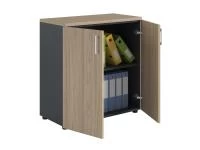 Офисный шкаф NW 0880 закрытый натуральный/антрацит